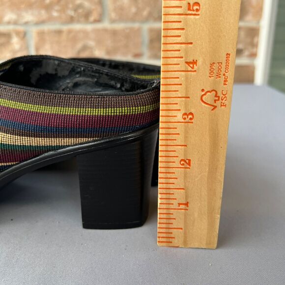 San Miguel Womens Slip On Multi Color Stripes Block Heel Slip 9.5 - Picture 8 of 8